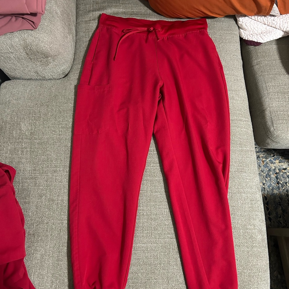 Mandala Red Scrub Pants